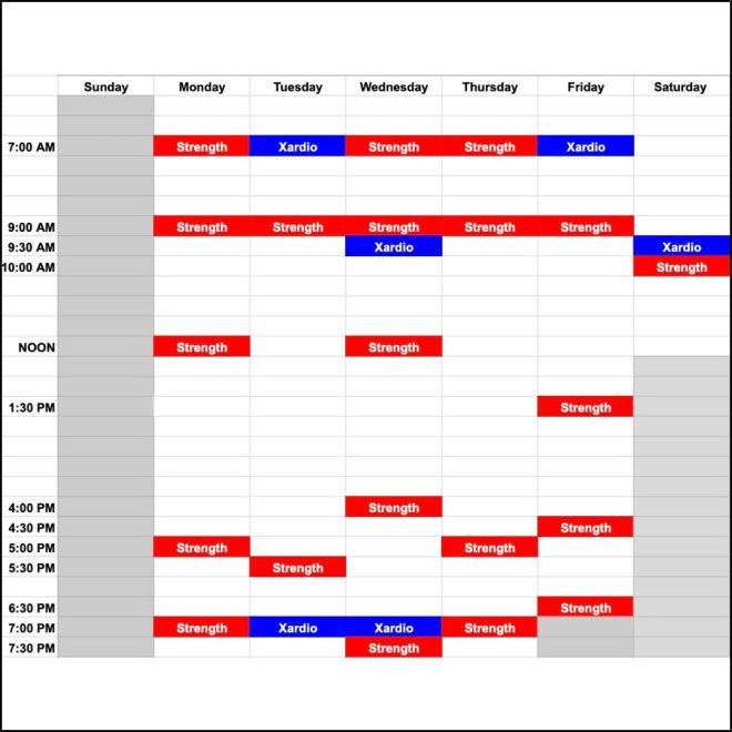 group schedule